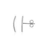White Gold 14k Curve Climber Post Earrings in Push Back Backing