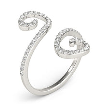 Load image into Gallery viewer, White Gold 14k Eye-Catching Diamond Open Flourish Style Ring 1/2 cttw
