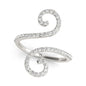 White Gold 14k Eye-Catching Diamond Open Flourish Style Ring 1/2 cttw