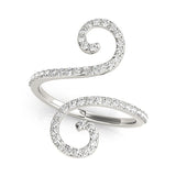 White Gold 14k Eye-Catching Diamond Open Flourish Style Ring 1/2 cttw