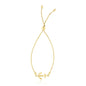 Yellow Gold 14k Anchor Design Adjustable Lariat Bracelet in Draw String Clasp
