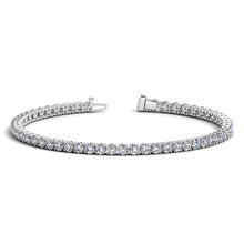 Load image into Gallery viewer, White Gold 14k Classic Round Diamond Tennis Bracelet 5 cttw