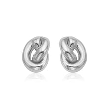 Load image into Gallery viewer, 14k White Gold Polished Knot Earrings