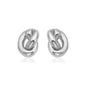 14k White Gold Polished Knot Earrings