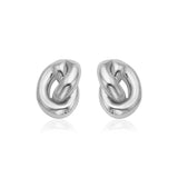 14k White Gold Polished Knot Earrings
