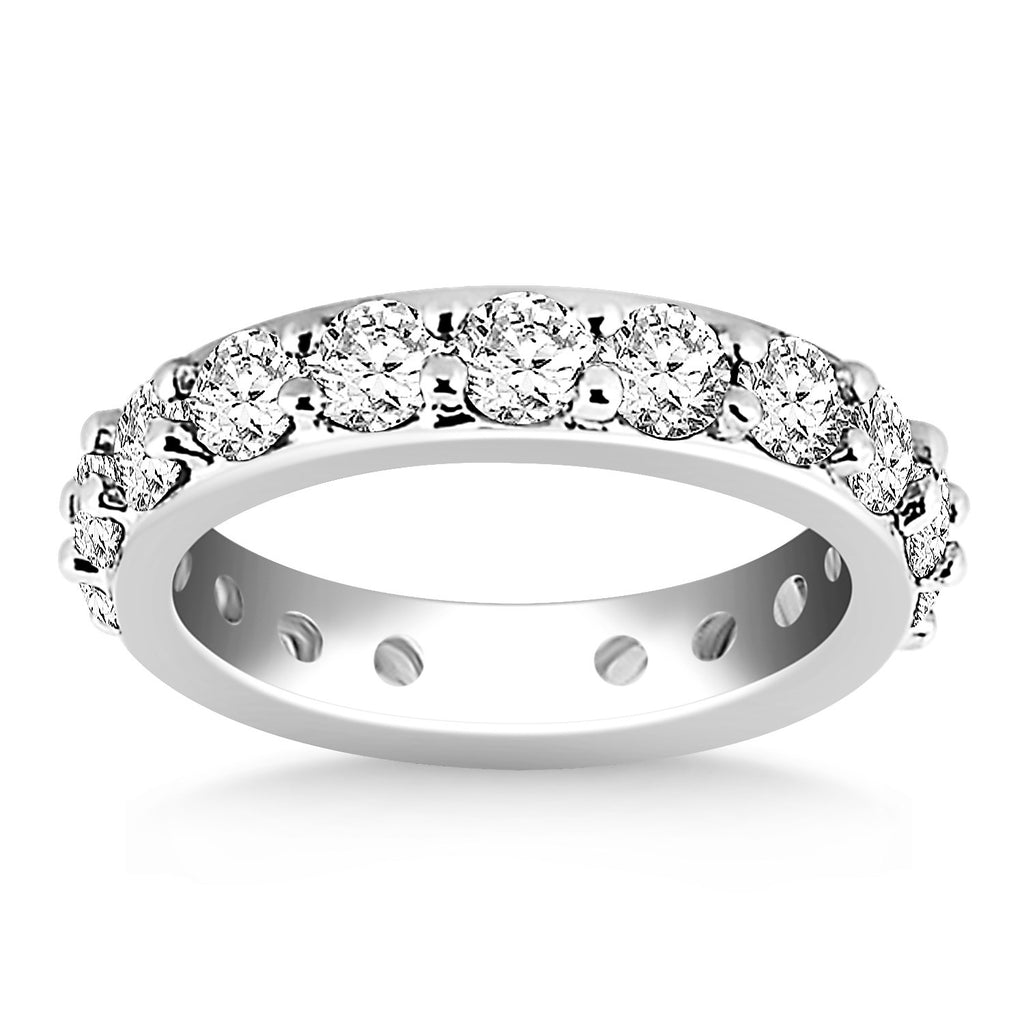 White Gold 14k Crafted Round Cut Diamond Eternity Ring