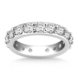 White Gold 14k Crafted Round Cut Diamond Eternity Ring