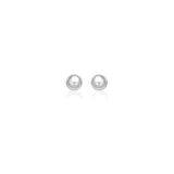 White Gold 14k 7.0 mm Spherical Stud Earrings in Push Back Backing