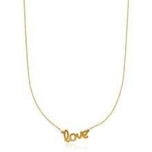 Load image into Gallery viewer, 14k Yellow Gold Script LOVE Necklace