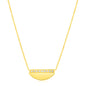 Yellow Gold 14k Stunning Half Moon Necklace with Diamonds