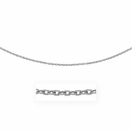 White Gold 14k 3.5mm Pendant Chain with Textured Links in Lobster Claw Lock