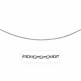 White Gold 14k 3.5mm Pendant Chain with Textured Links in Lobster Claw Lock