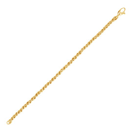 Yellow Gold 14k 7 1/2 inch Braid Link Bracelet in Lobster Claw Lock