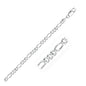 White Gold 14k 3.8mm Solid Figaro Bracelet in Lobster Claw Lock