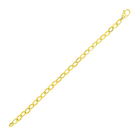 Yellow Gold 14k Cable Chain Style Bracelet in Lobster Claw Lock