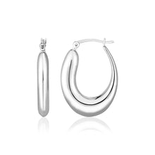 Load image into Gallery viewer, Sterling Silver Polished Domed Hoop Earrings