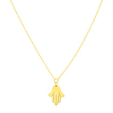 Load image into Gallery viewer, Yellow Gold 14k Hand of Hamsa Necklace in Lobster Claw Lock