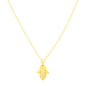 Yellow Gold 14k Hand of Hamsa Necklace in Lobster Claw Lock