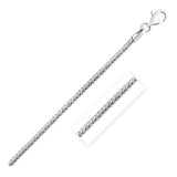 Sterling Silver 2.5mm Rhodium Plated Foxtail in Lobster Claw Closure