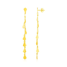 Load image into Gallery viewer, Yellow Gold 14k Polished Diamond Motif Dangle Earrings in Push Back Closure