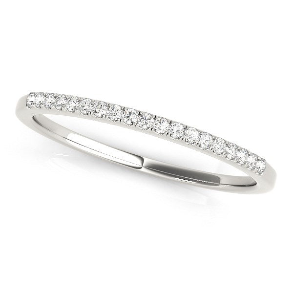 White Gold 14k Crafted Round Thin Diamond Wedding Band 1/4 cttw