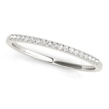 White Gold 14k Crafted Round Thin Diamond Wedding Band 1/4 cttw