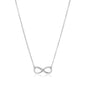Sterling Silver Petite Infinity Symbol Necklace with Cubic Zirconias