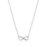 Sterling Silver Petite Infinity Symbol Necklace with Cubic Zirconias