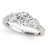 White Gold 14k 3 Stone Style Round Diamond Engagement Ring 1 3/4 cttw Ideal Any Ocassions