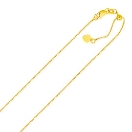 Yellow Gold 14k Adjustable Box Chain 0.7mm in Lobster Closure