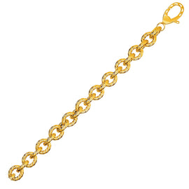 Yellow Gold 14k Textured Oval Link Bracelet in Lobster Claw Lock