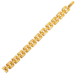 Yellow Gold 14k Three-Row Panther Link Bracelet in Lobster Claw Lock