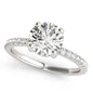 White Gold 14k Diamond Engagement Ring with Scalloped Row Band 2 1/4 cttw Ideal Any Ocassions