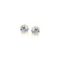 14k Yellow Gold Stud Earrings with White Hue Faceted Cubic Zirconia