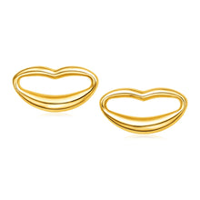 Load image into Gallery viewer, Yellow Gold 14k Lips Post Earrings in Push Back Backing