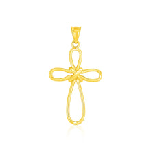 Load image into Gallery viewer, 14k Yellow Gold Looped Knot Style Cross Pendant