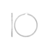 Sterling Silver Large Hoop Earrings with Braid Texture