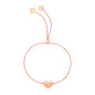 Rose Gold 14k Adjustable Heart Bracelet in Draw String Clasp