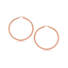 Load image into Gallery viewer, Rose Gold 14k 25 mm Polished Hoop Earrings in Snap Lock