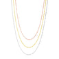 Sterling Silver Three Toned Three Strand Fine Chain Necklace in Lobster Claw Lock