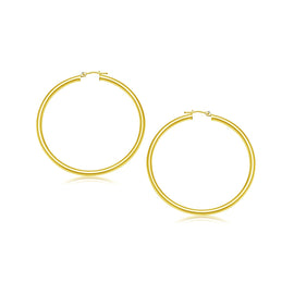 Yellow Gold 10k 25 mm Polished Hoop Earrings in Snap Lock