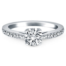 Load image into Gallery viewer, White Gold 14k Classic Diamond Pave Cathedral Engagement Ring