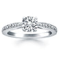White Gold 14k Classic Diamond Pave Cathedral Engagement Ring