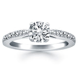 White Gold 14k Classic Diamond Pave Cathedral Engagement Ring