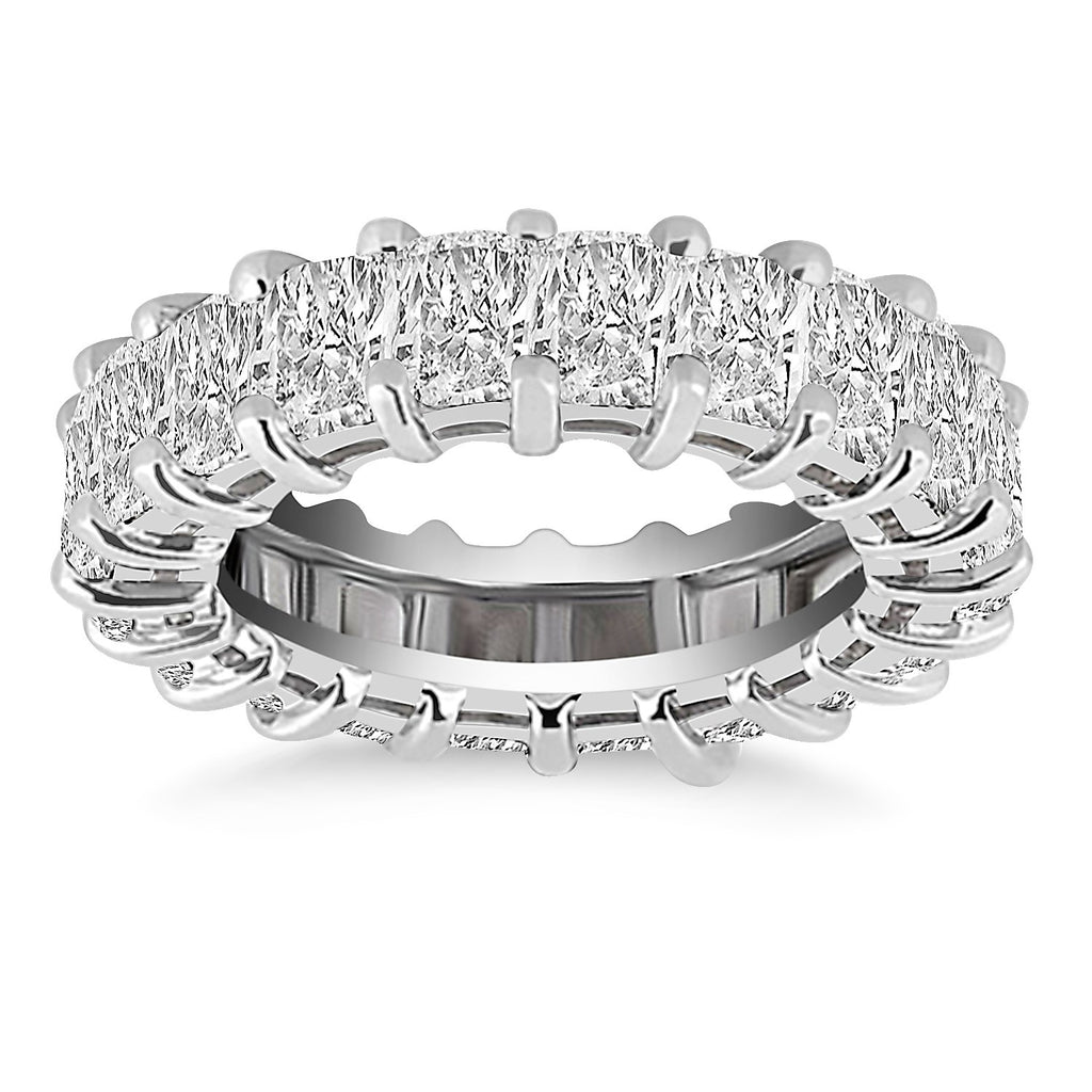 Exquisite White Gold 14k Crafted Emerald Cut Diamond Eternity Ring
