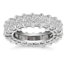 Load image into Gallery viewer, Exquisite White Gold 14k Crafted Emerald Cut Diamond Eternity Ring