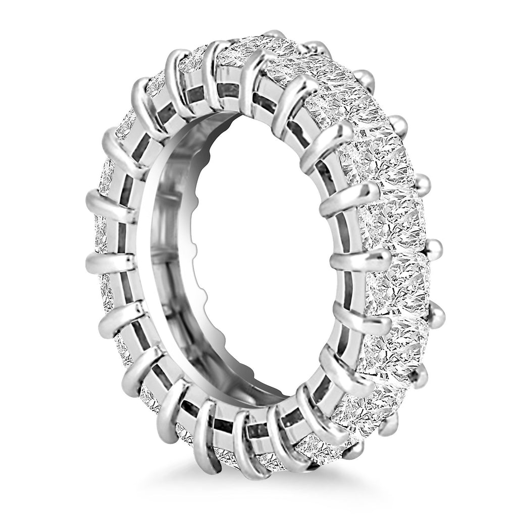 Exquisite White Gold 14k Crafted Emerald Cut Diamond Eternity Ring