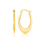 Yellow Gold 14k Puffed Graduated Open Oval Earrings in Snap Lock