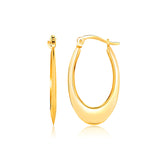 Yellow Gold 14k Puffed Graduated Open Oval Earrings in Snap Lock