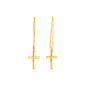 Yellow Gold 14k Dangle Cross Earrings in French Wire Backing